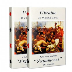 Set carti de joc de colectie Piatnik, "Ucraina", 2 pachete de 36 de carti fiecare